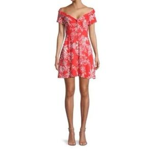 Free People Cherry Combo Floral Button Down Mini Dress NWT Woman’s Linen 8